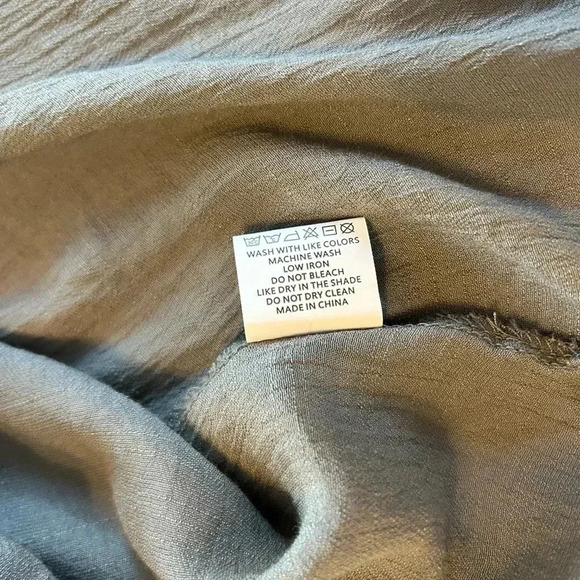 Shein Women's Long Sleeve Gray Blouse 5XL Polyester Spandex Blend Linen Look GUC - Picture 6 of 9